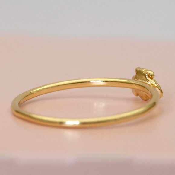 Gold Bumblebee Ring, Cute Nature Delicate Ring, Summer Stacking Ring, Size 7 - Picture 5 of 5